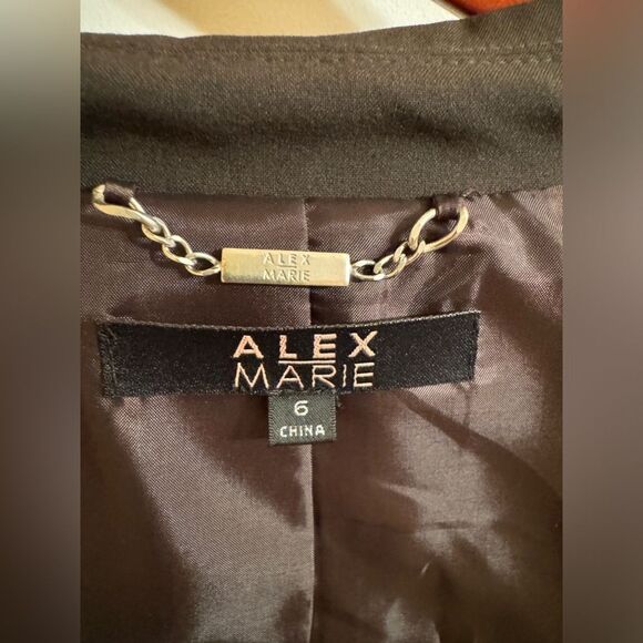 NWT Alex Marie 2pc Women’s Black Pant Suit Size 6 - Picture 3 of 16